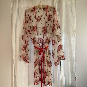 Limited EditionVictoria’s Secret Floral Embroidered Sheer Robe